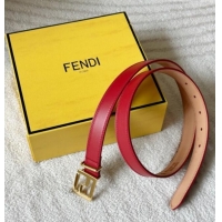 Hot Sell Cheap Fendi Women's Calfskin Belt 2.5cm with FF Buckle 0315 Red 2025