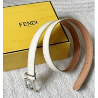 Famous Brand Fendi Women's Calfskin Belt 2.5cm with FF Buckle 0315 White 2025