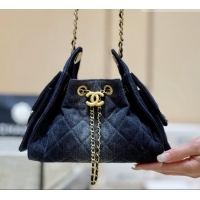 Good Product Chanel 25 Mini Handbag in Deep Blue Washed Denim AS5631 2026 Top Quality