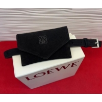 Good Quality Loewe Anagram Pouch Belt 2cm in Suede LW031702 Black 2026