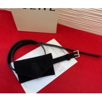 Good Quality Loewe Anagram Pouch Belt 2cm in Suede LW031702 Black 2026