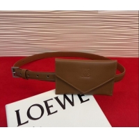Top Quality Loewe Anagram Pouch Belt 2cm in Leather LW031702 Brown 2026