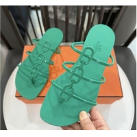 Top Grade Hermes Mykonos Sandals in TPU 6020301 Green 2026