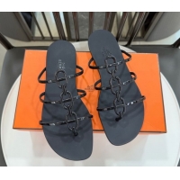 Low Price Hermes Mykonos Flat Slides Sandal in TPU with Chaine d'Ancre Black 2026 0304017