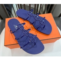 Charming Hermes Mykonos Flat Slides Sandal in TPU with Chaine d'Ancre Purple 2026 0304018