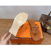Purchase Hermes Miss Flat Slides Thong Sandal in Calfskin Leather with Kelly Buckle Brown 2026 0304022