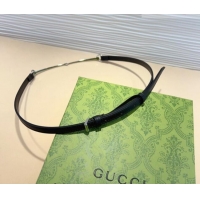 Cheapest Gucci Horsebit Leather Belt 1.2cm 0708 Black 2024