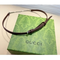 Trendy Design Gucci Horsebit Leather Belt 1.2cm 0708 Dark Brown 2024