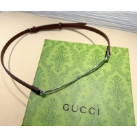 Trendy Design Gucci Horsebit Leather Belt 1.2cm 0708 Dark Brown 2024