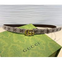 Unique Grade Gucci GG Canvas Belt 2cm with GG Buckle 0708 Beige/Gold 2024