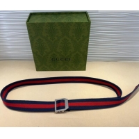 Unique Discount Gucci Web Belt with Rectangular Buckle GG102104 Blue 2024