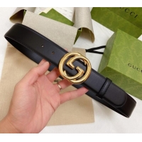 Buy Fashionable Gucci Smooth Calfskin Belt 4cm G120606 Black 2024