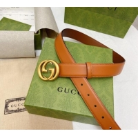 Best Quality Gucci Smooth Calfskin Belt 3cm G120605 Brown 2024