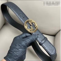Trendy Design Gucci Milano Maxi GG Grained Leather Belt 4cm with Interlocking G Buckle GG010901 Black/Shiny Gold 2025