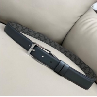 Well Crafted Gucci GG Canvas and Leather Reversible Belt 3cm with Pink Buckle GG011001 Grey 2025