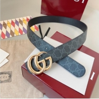 Inexpensive Gucci GG Leather Belt 3.5cm GG091201 Black/Gold 2025