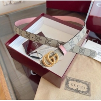 Market Sells Gucci GG Canvas and Leather Reversible Belt 2cm GG031701 Pink 2026