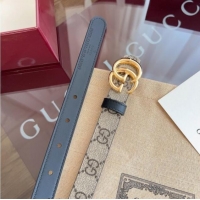 Buy Fashionable Gucci GG Canvas and Leather Reversible Belt 2cm GG031701 Black 2026