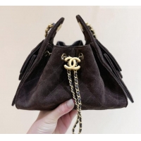 Big Discount Chanel 25 Mini Handbag in Suede Calfskin AS5631 Dark Brown 2026 Top Quality