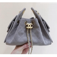 Grade Design Chanel 25 Mini Handbag in Suede Calfskin AS5631 Grey 2026 Top Quality