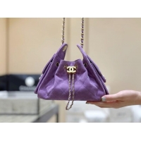 Best Price Chanel 25 Mini Handbag in Suede Calfskin AS5631 Purple 2026 Top Quality