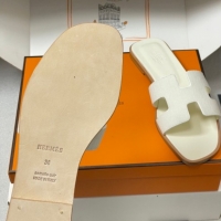 Popular Style Hermes Oran Classic Flat Slides Sandal in Jacquard Fabric White 0304093 2026