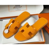 Best Price Hermes Oran Classic Flat Slides Sandal in Jacquard Fabric Orange 0304099 2026