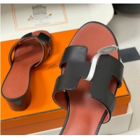 Perfect Hermes Oasis Classic Heel Slides Sandal 4.5cm in Smooth Leather Black 0304107 2026