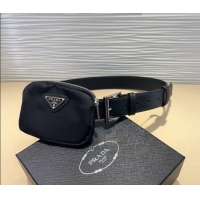 Best Price Prada Nylon Pouch Belt 0618 Black 2025