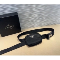 Best Price Prada Nylon Pouch Belt 0618 Black 2025