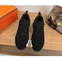 Charming Hermes Bouncing Sneakers in Perforated Suede Black 2026 H261013