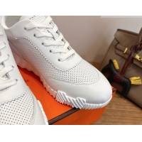 Top Grade Hermes Bouncing Sneakers in Perforated Calfskin Leather White Upper 2026 H261013