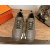 Unique Style Hermes Bouncing Sneakers in Perforated Calfskin Leather Grey2 2026 H261013