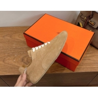 Luxurious Hermes Master Sneakers in Suede Light Brown 2026 H261010