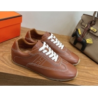Good Quality Hermes Master Sneakers in Calfskin Leather Brown 2026 H261010
