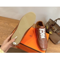 Good Quality Hermes Master Sneakers in Calfskin Leather Brown 2026 H261010