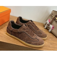 Buy Discount Hermes Match Sneakers in Suede Dark Brown 2026 H261863