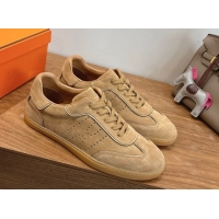 Durable Hermes Match Sneakers in Suede Dark Beige 2026 H261863