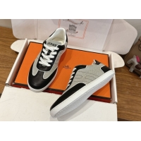 Best Product Hermes Match Sneakers in Canvas and Calfskin Leather Grey/Black 2026 H261863