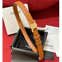 Top Quality Celine Embossed Leather Belt 2.5cm with Gold Triomphe Logo Buckle CE011002 Brown 2025