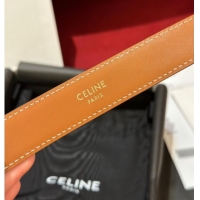 Promotional Celine Embossed Leather Belt 2.5cm with Triomphe Logo Buckle CE011002 All Brown 2025