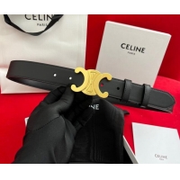 Discount Celine Calfskin Leather Belt 3cm with Triomphe Logo Buckle CE011003 Brown/Gold 2025