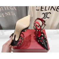Durable Valentino Studdy Pumps 9.5cm in Calfskin Leather Black 0224036