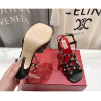 Best Price Valentino Studdy Heel Sandals 9.5cm in Calfskin Leather Black 0224039