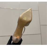 Good Product Valentino Vlogo Signature D'Orsay Pumps 8cm in Calfskin Leather Nude 0224049