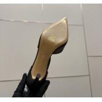 Good Quality Valentino Vlogo Signature D'Orsay Pumps 8cm in Calfskin Leather Black 0224051