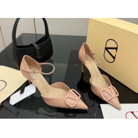 Luxury Discount Valentino Vlogo Signature D'Orsay Pumps 8cm in Patent Leather Pink 0224054