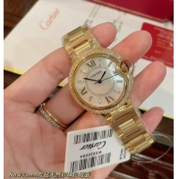 Luxury Cheap Cartier Swiss Quartz Mother-of-pearl 36mm Dial C56213 Gold