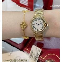 Shop Promotional Cartier Swiss Quartz Mother-of-pearl 28mm Dial C56213 Gold