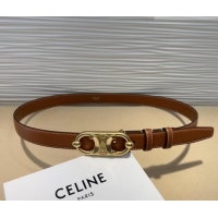Inexpensive Celine Calfskin Belt 2.5cm with Metal-Tone Triomphe Buckle 0317 Brown 2025